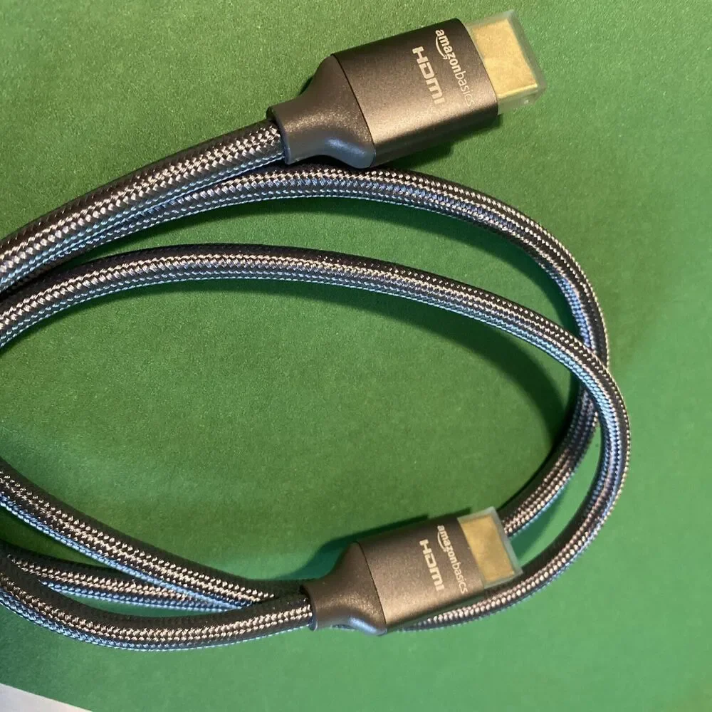 Amazon Basics Ultra High-Speed 8K HDMI Cable 3ft Gray Braided Cable audio/video